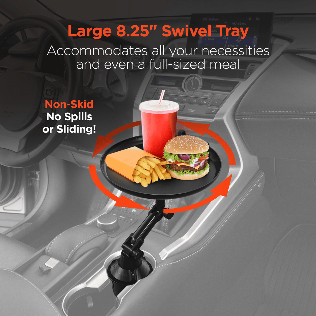 HyperGear Car Caddy Cup Holder Swivel Tray Expandable w Phone Mount